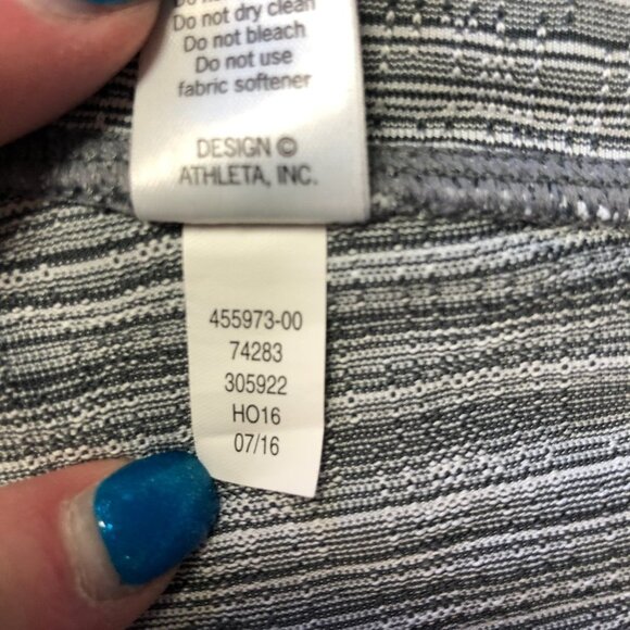 Athleta High Rise Jacquard Chaturanga 7/8 Tight Black/White Leggings - Picture 6 of 11